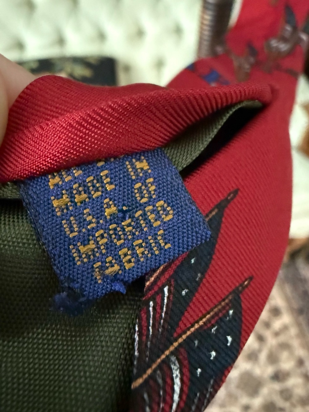 Vintage Chaps Ralph Lauren Patriotic Flag Necktie USA Americana 90s Silk Tie - Picture 8 of 11